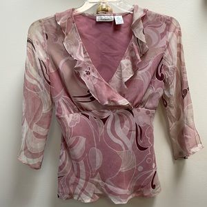 New Women’s New York City Design Co. Floral Silk Ruffle Blouse!!🔥🔥🔥